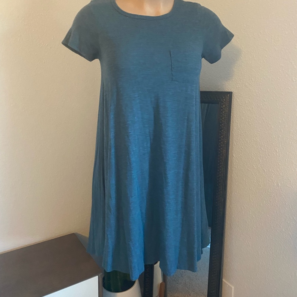 Blue Hi-Lo Hem Dress